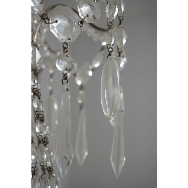 Hollywood Regency Silver Frame Crystal Chandelier For Sale - Image 10 of 10