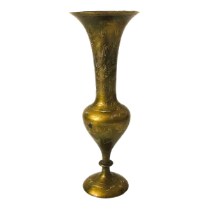 Etched Brass Vase