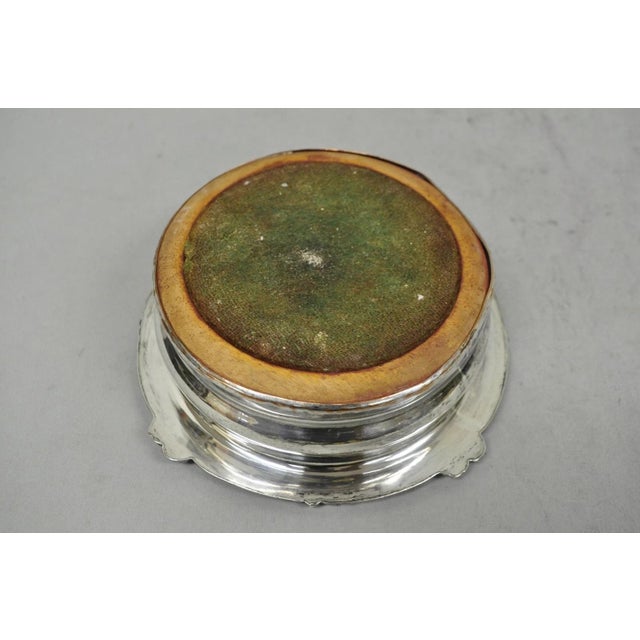 Antique English Victorian Silver Plated Rose Repousse Bar Wine Bottle Coaster For Sale - Image 12 of 14
