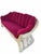 Vintage Coastal Wicker Sofa With Channel-Tufted Cranberry Cushions For Sale - Image 4 of 10