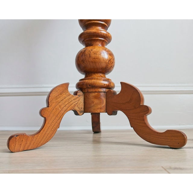 Wood Antique Maple Burl Wood Side Table For Sale - Image 7 of 13