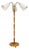 1950s Swedish Modern, Floor Lamp, Stained Wood, Fabric, Sweden For Sale