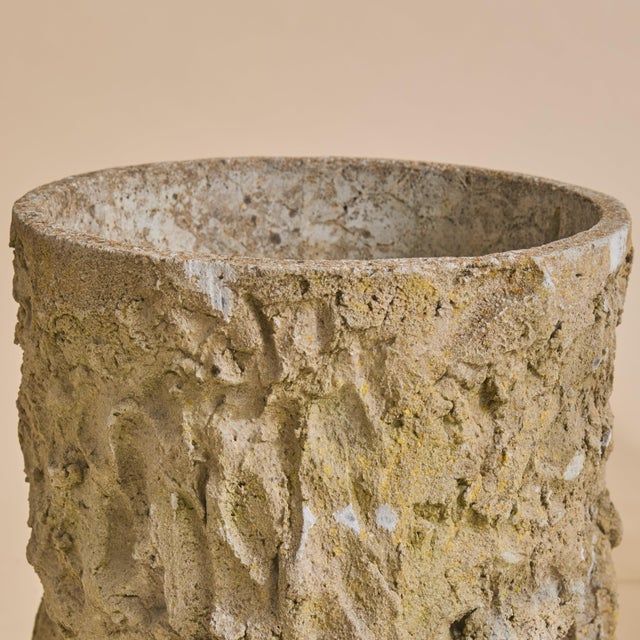 French Faux Bois Concrete Footed Planter, 1940s - 2 Available For Sale In Chicago - Image 6 of 9
