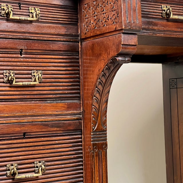 Mahogany Breakfront Library Desk from Gillow & Co. For Sale - Image 6 of 11