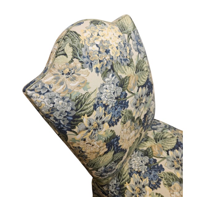 1990s 2 Ethan Allen Custom Dining Side Chairs Cottage Upholstered Botanical Farmhouse For Sale - Image 11 of 17