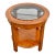 Drexel Heritage Yew Wood End Table Vintage Regency Burl Round Side Glass Top 24” For Sale