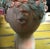 Flower Girl Kissing Bust Copper Patina Indoor Outdoor Head Planter For Sale - Image 4 of 9