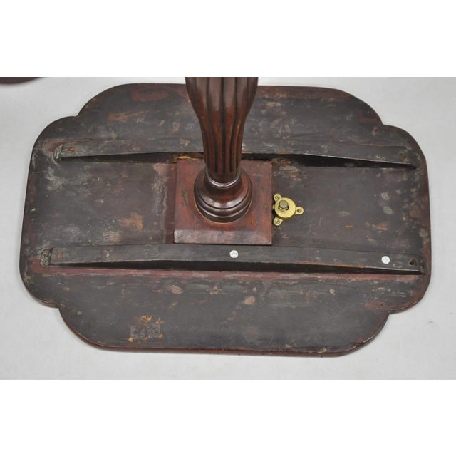 Brown Antique American Sheraton Mahogany Tilt Top Side Tea Table Candle Stand For Sale - Image 8 of 12