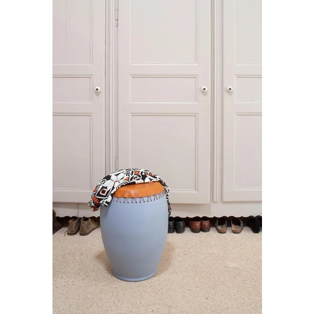 Bombo Leather Side Table by Nestor Perkal For Sale - Image 4 of 11