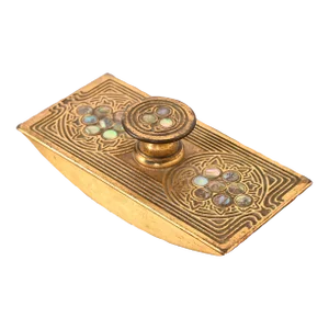 Tiffany Studios New York Bronze Doré and Abalone Rocker Blotter