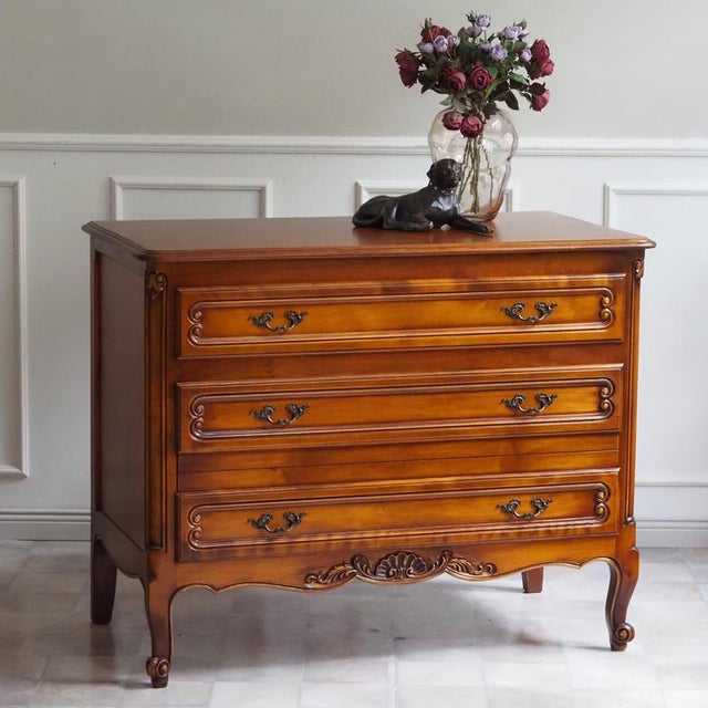 Late 20th Century Louis XV Style Cherrywood Chest of Drawers For Sale - Image 10 of 10
