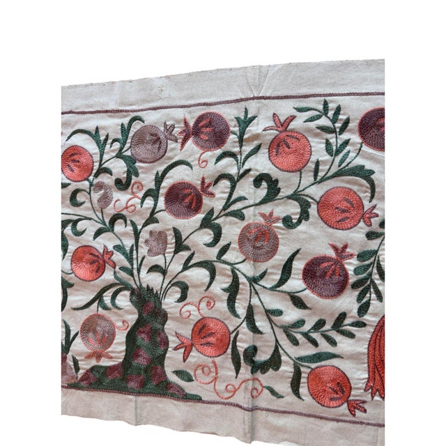 Horse Suzani Wall Hanging, Pomegranate Vines For Sale In New York - Image 6 of 7