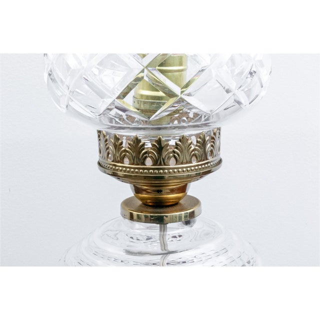 1960s Vintage 1960s Waterford Crysta Electric Hurricane Lamp – Inishturk Pattern For Sale - Image 5 of 7