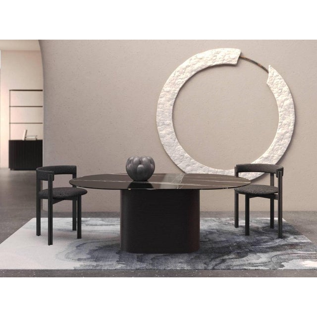 Stone Ash Noir Calacata Waves Dining Table by Milla & Milli For Sale - Image 7 of 8