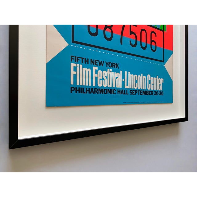 Andy Warhol Vintage 1967 Mid Century Modern Silkscreen Print " Fifth New York Film Festival " Framed Extra Large Iconic Pop Art Poster For Sale - Image 9 of 18