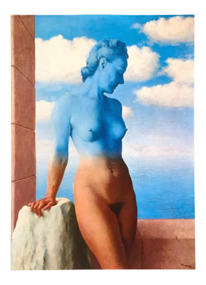 Rene Magritte Vintage 1974 Surrealist Authentic Lithograph Print " Black Magic - La Magie Noire " 1945