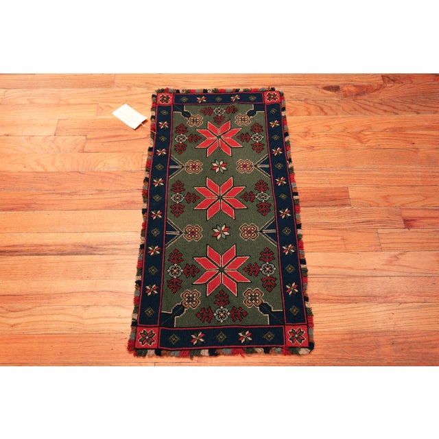 Mesmerizing Antique Geometric Folk Needlepoint Origin: Scandinavia, Circa Date: 1900 This antique Scandinavian embroidery...