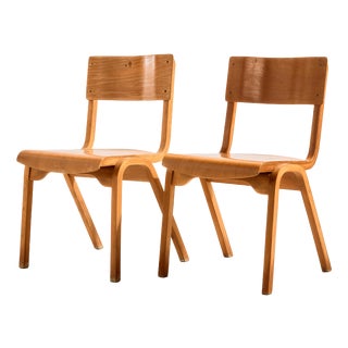 Stackable Beech Chair, 1960s For Sale