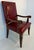Empire Style Throne Armchair in Red Leather and Beechwood with Bronze Studs, 1980s For Sale - Image 4 of 9