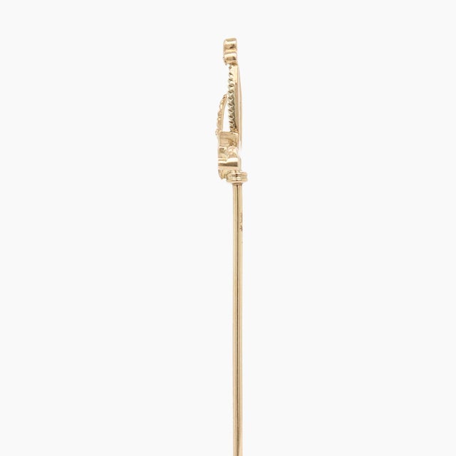 Mid-Century Modern Vintage 14k Gold Figural Rapier or Dueling Sword Stickpin For Sale - Image 3 of 7