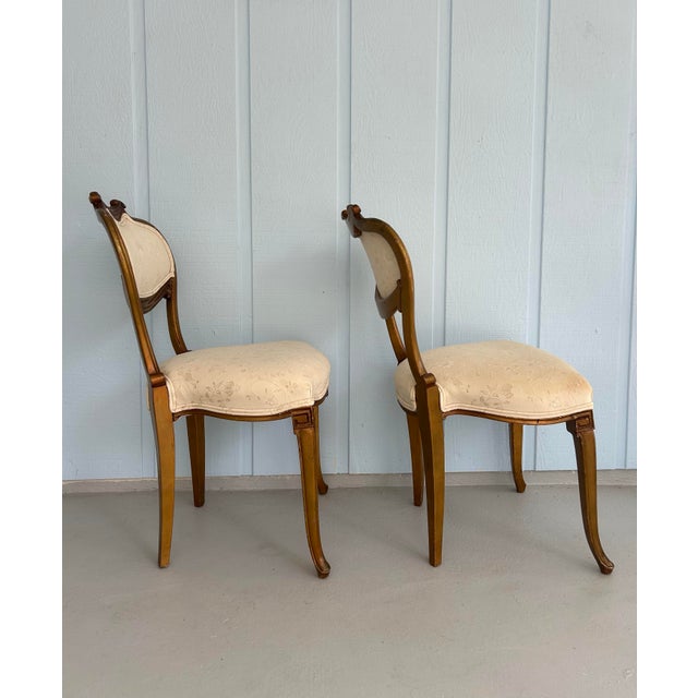 Pair of 19th Century French Transitional Louis Xv–xvi Style Water-Gilded Side Chairs For Sale - Image 9 of 12