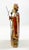 Red Antique Spanish Colonial Polychrome Carved Wood Bishop Saint Bulto With Glass Eyes, Circa 1800 For Sale - Image 8 of 10