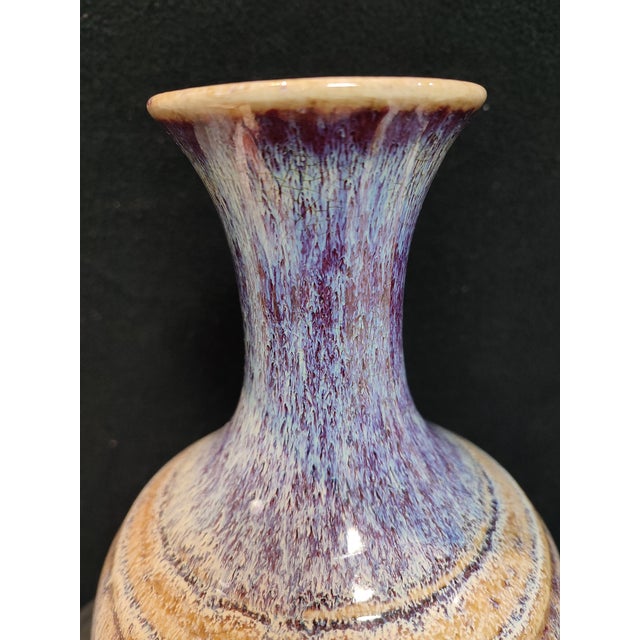 Ceramic Chinese Ceramic Vase Jun Ware Flambé Glaze Porcelain Vase For Sale - Image 7 of 11
