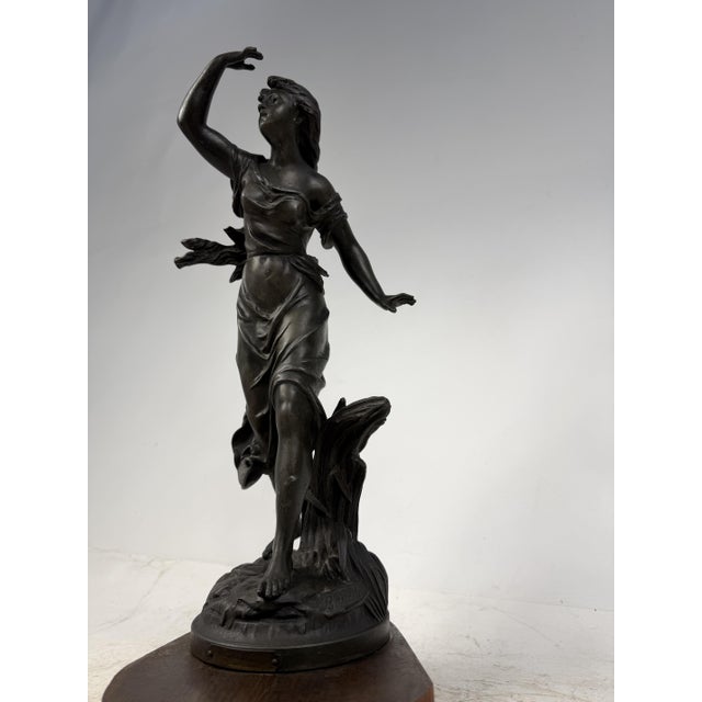Emile Bruchon, Art Nouveau Sculpture of the Storm (Temporal), Metal For Sale - Image 13 of 14