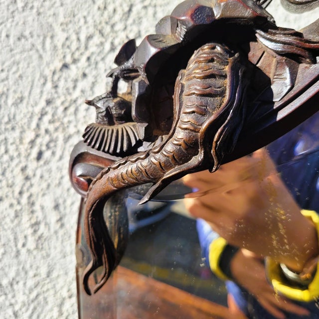 Japanese-Style Mirror in Carved Wood, 19th Century For Sale - Image 11 of 18