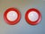 Metal Space Age Round Wall Sconces in Orange Lacquered Metal and White Opaline Glass, 1960s, Set of 2 For Sale - Image 7 of 18