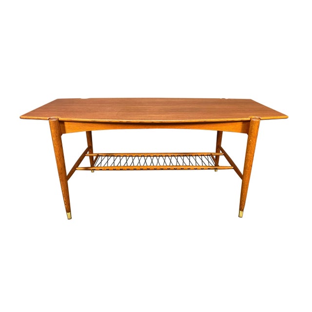 Vintage Danish Mid Century Modern Teak and Oak Coffee Table by Folke Ohlsson For Sale - Image 11 of 11