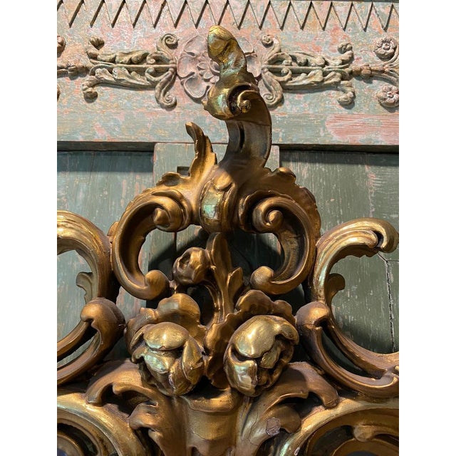 Antique French Mirror and Console Table with Italian Marble Top, Set of 2 For Sale - Image 11 of 18