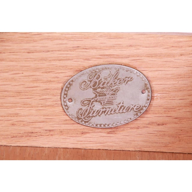 Baker Furniture Regency Burled Walnut Tea Table For Sale - Image 11 of 13