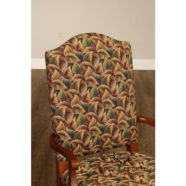 Pair of Ethan Allen Legacy Collection Upholstered Armchairs with Cabriole Legs For Sale - Image 11 of 15