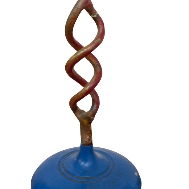 Gold Modern Regency Blue and Gilt Brass Candlesticks, 1950s, Set of 2 For Sale - Image 8 of 12