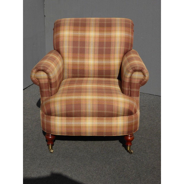 Ralph Lauren French Country Brown & Beige Plaid Club Chair ...