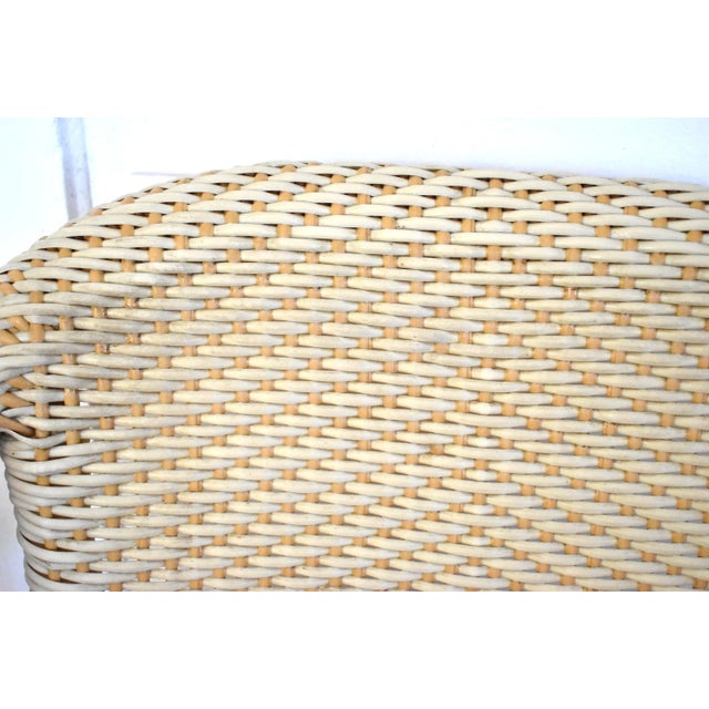 Set of 4 Cream French Rattan Serena and Lily "Riviera" Style Armchairs For Sale In San Francisco - Image 6 of 8