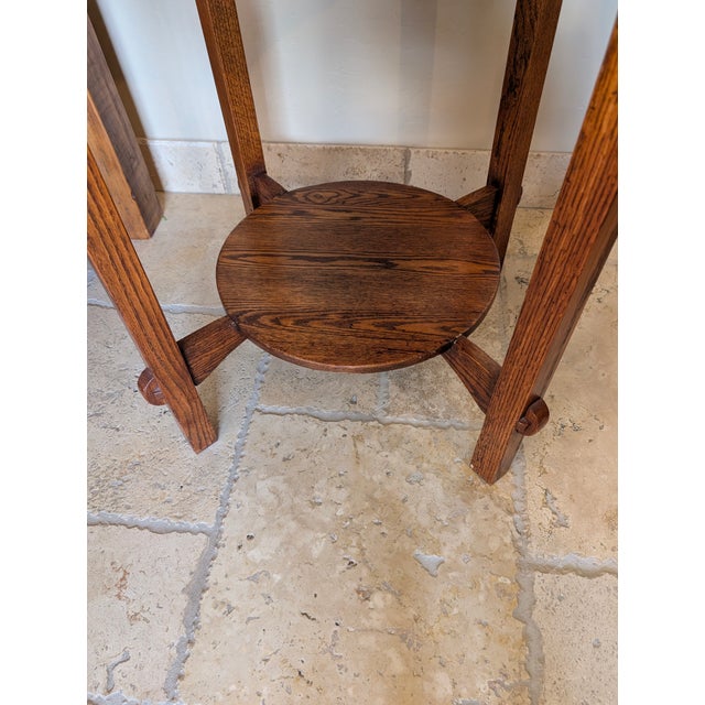 1990s Mission Style Lamp Table For Sale In Phoenix - Image 6 of 6
