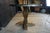 Late 20th Century Rustic Farmhouse Industrial Modern Acacia Metal & Glass Round Dining Table 42" For Sale - Image 11 of 17