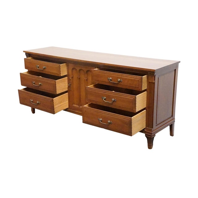 Davis Cabinet Co. Italian Neoclassical Style 70" Adriano Cherry Triple Door Dresser 502 For Sale - Image 9 of 17