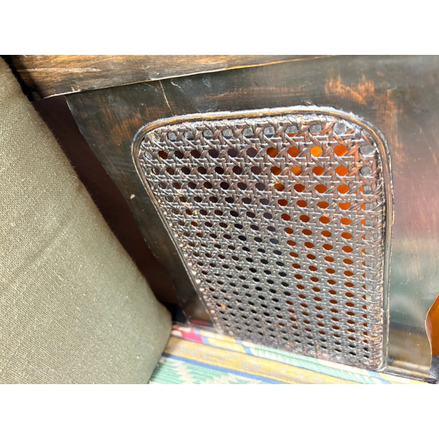Verified NBCUniversal Television Hollywood Production Provenance, Late 19th Century Ebonized Hardwood Cane Armchair, Victorian Era Colonial Style For Sale In Los Angeles - Image 6 of 12