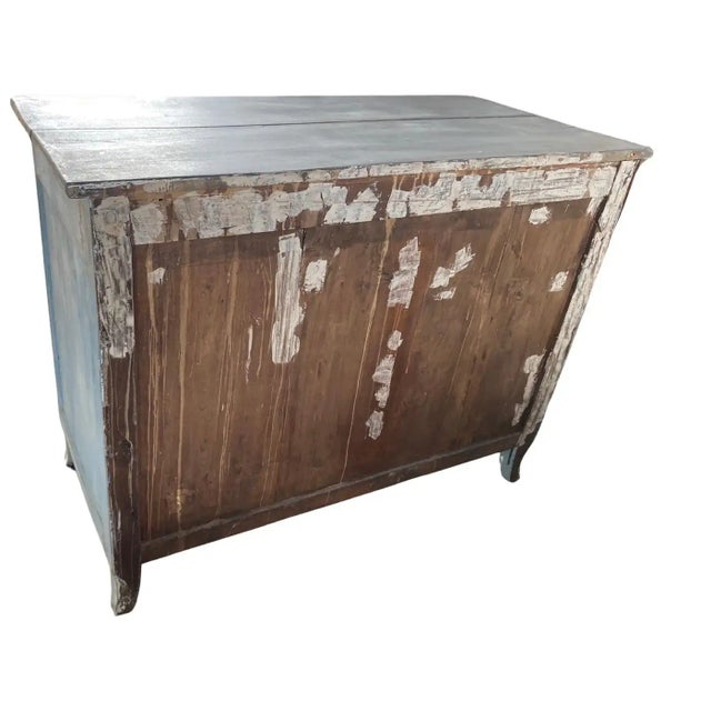 Italian 19th Century Blue Painted Italian Walnut Chest of Drawers For Sale - Image 3 of 12