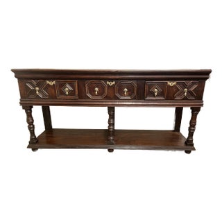 18th Century English Geometric Dresser Base With Potboard For Sale