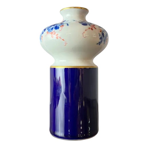 Vase in Blue and White Porcelain from Unterweissbach For Sale