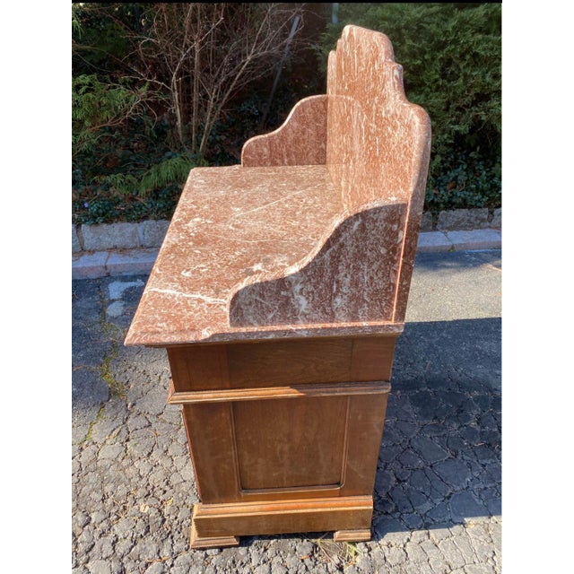 Antique Marble Wash Basin Cabinet For Sale - Image 9 of 9