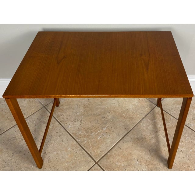 Hans Wegner Style Midcentury Wooden Nesting Tables or Gigogne End Tables For Sale - Image 4 of 8