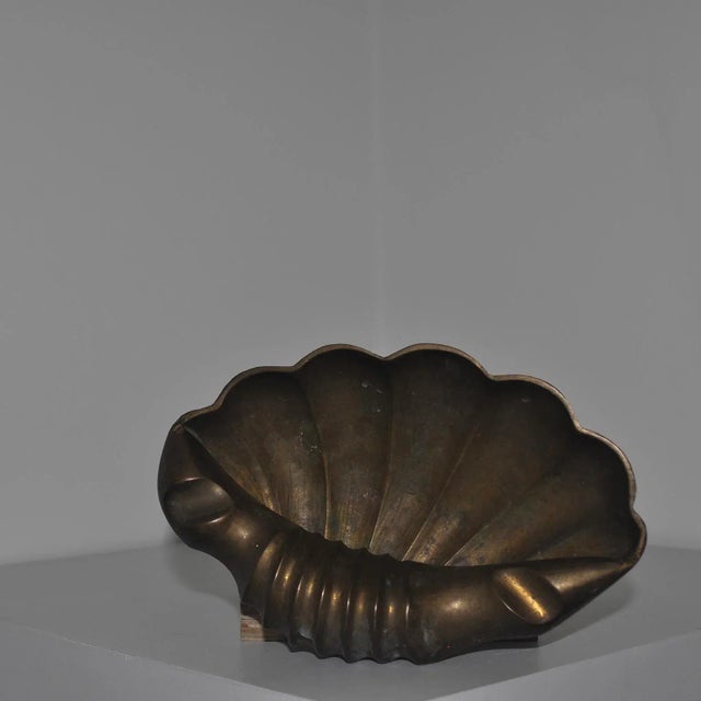 Mid 20th Century French Brass Shell Dish Ashtray For Sale - Image 9 of 11
