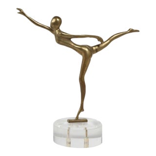 Art Deco Signed Hagenauer Austrian Art Deco Sculpture of a Nude Dancer For Sale