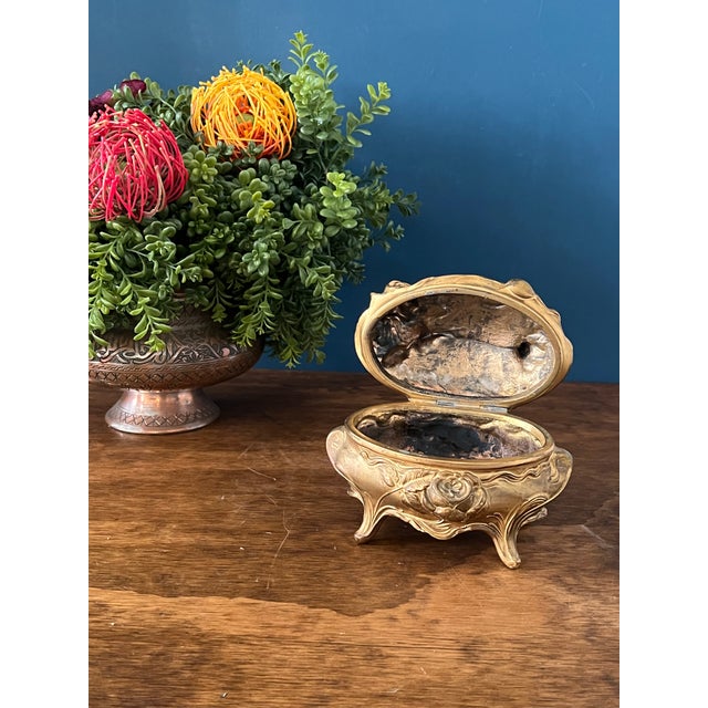 Art Nouveau Antique Art Nouveau Brass Jewelry Casket For Sale - Image 3 of 18