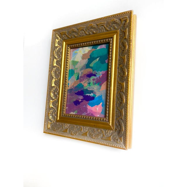 "Dahlia Garden" Set of Two Mini Paintings by Jessalin Beutler For Sale In Seattle - Image 6 of 7